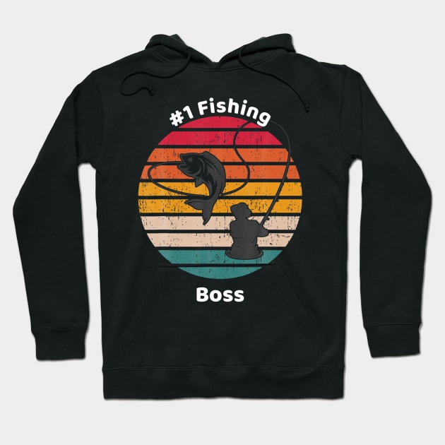 1 Boss Graphic Fisherman Fishing Fathers Day Hoodie by Hot food